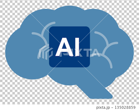 人工智慧 (AI) 和半導體晶片概念向量圖，支援下一代產業 135028859