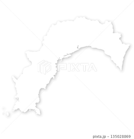 高知県の白地図 高知県の白地図 135028869