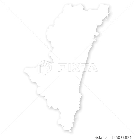 宮崎県の白地図 宮崎県の白地図 135028874