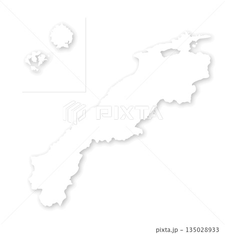 島根県の白地図 島根県の白地図 135028933