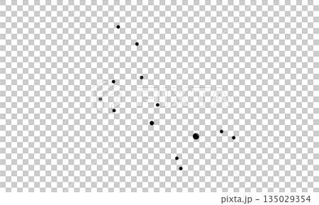 黒色の点で表したうしかい座のイラスト（星のみで連結線なし） 135029354
