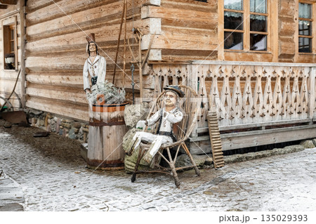 Highlander house near Zakopane in Poland. Highlander house near Zakopane in Poland. 135029393