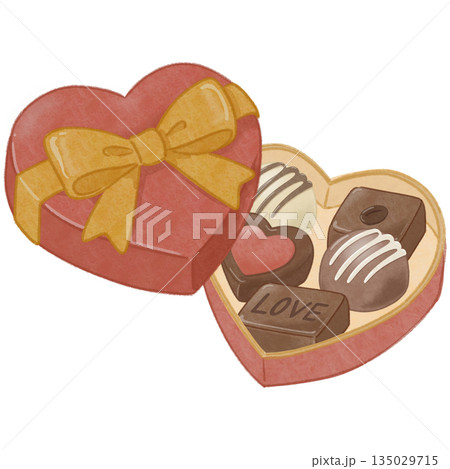 バレンタインデー ハート型 プレゼントボックス 赤 リボン 黄色 バレンタインデー ハート型 プレゼントボックス 赤 リボン 黄色 135029715