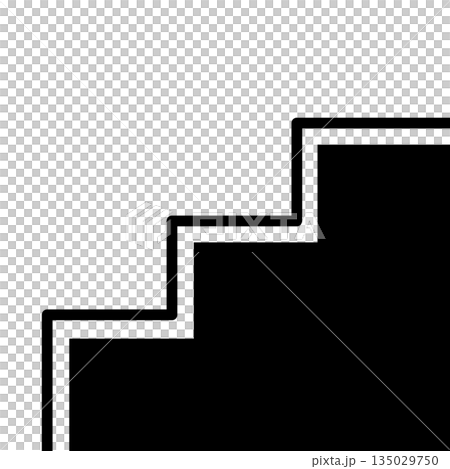 Simple monochrome design staircase silhouette illustration Simple monochrome design staircase silhouette illustration 135029750