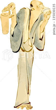 おいしそうにお酒を飲む男性 135030135