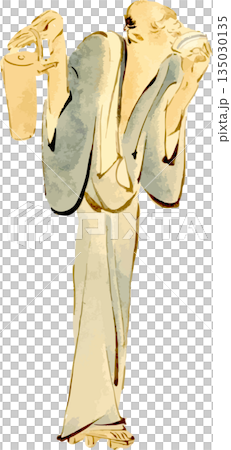 おいしそうにお酒を飲む男性 135030135