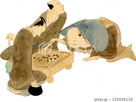 囲碁を楽しむ3人 囲碁を楽しむ3人 135030139