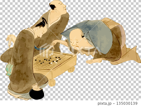 囲碁を楽しむ3人 囲碁を楽しむ3人 135030139