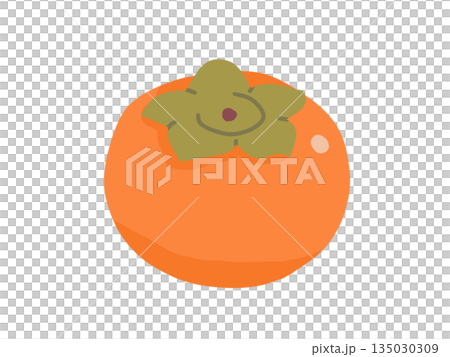 Illustration of cute persimmon Illustration of cute persimmon 135030309