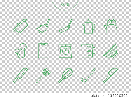Cookware icon pictogram vector illustration set Cookware icon pictogram vector illustration set 135030392
