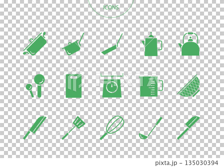 廚具圖示象形圖向量圖集 135030394