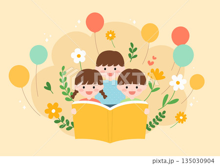 Vector illustrations of cute children. 135030904