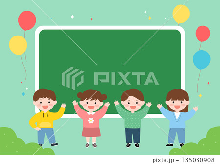 Vector illustrations of cute children. 135030908