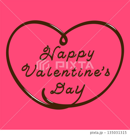チョコペンで描いた文字のようなバレンタインのメッセージテキスト 135031315