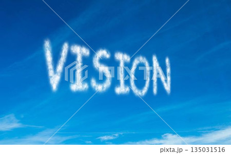 Vision written in white in skyのイラスト素材 [135031516] - PIXTA