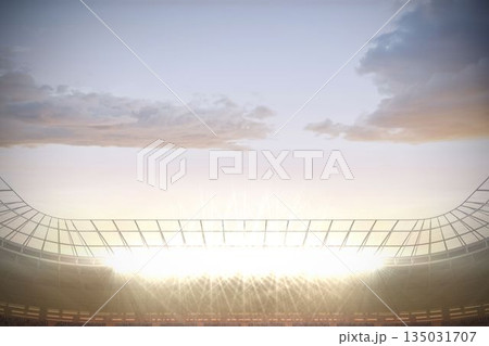 Large football stadium with spotlights Large football stadium with spotlights 135031707