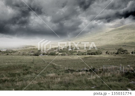 Stormy countryside background 135031774