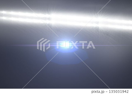Showing flat design dark background with white beam crossing top and blue lens flare glowing bottom Showing flat design dark background with white beam crossing top and blue lens flare glowing bottom 135031942