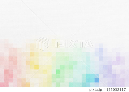 白い絵画用キャンバスとカラフルなモザイク 白い絵画用キャンバスとカラフルなモザイク 135032117