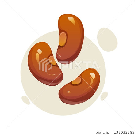 Cartoon vector beans agricultural crop. Rich in protein, fiber, essential minerals, nutritious food source for vegetarian and balanced diet. Beans beneficial improving digestion, support heart health Cartoon vector beans agricultural crop. Rich in protein, fiber, essential minerals, nutritious food source for vegetarian and balanced diet. Beans beneficial improving digestion, support heart health 135032585