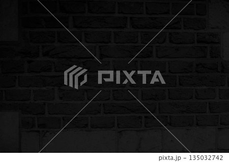 Brick and stone wall is featuring mortar lines and stone block base in flat design close-up 135032742