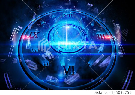 Blue glowing technology design Blue glowing technology design 135032759