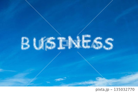 Business written in white in sky 135032770