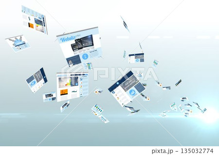 Screen collage showing business advertisement Screen collage showing business advertisement 135032774