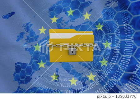 European union flag with safety concept 135032776