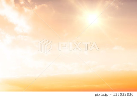 Scenic view of clouds and sun in sky 135032836