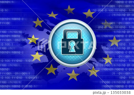 European union flag with safety concept 135033038