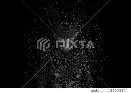 Three Dimensional pixelated woman Three Dimensional pixelated woman 135033144