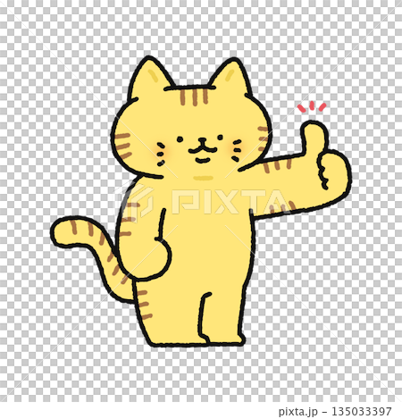 可愛的貓咪發出好兆頭 135033397