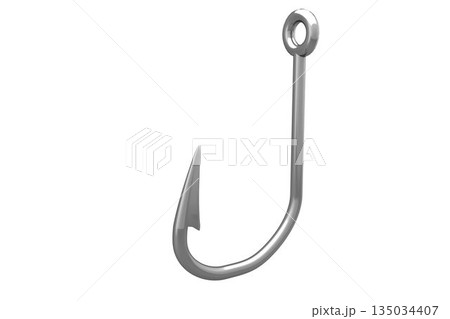 Close-up metal fishing hook Close-up metal fishing hook 135034407