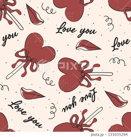 Valentine day, valentine seamless pattern with hearts design for fabric, cotton, wallpaper, satin, carpet. Valentine's day holiday backdrop texture, romantic wedding design. Valentine day, valentine seamless pattern with hearts design for fabric, cotton, wallpaper, satin, carpet. Valentine's day holiday backdrop texture, romantic wedding design. 135035294