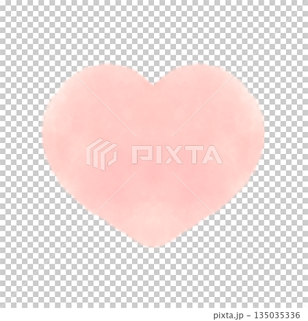 可愛的紅心標記水彩風格插畫素材 135035336