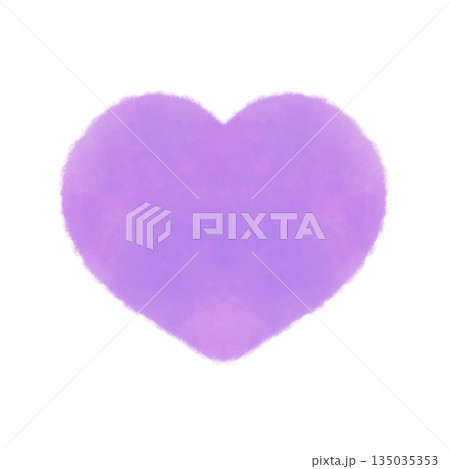 かわいい紫のハートマークの水彩風イラスト素材 かわいい紫のハートマークの水彩風イラスト素材 135035353