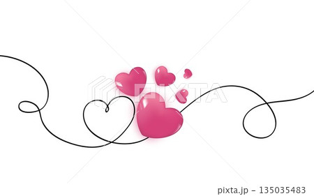 Chat speech bubble with 3d hearts. social media like icon. chat love message with cute 3d hearts. valentine Day. app love comment. social media concept, love emoticon. 3d vector. 135035483
