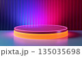 Vibrant 3d podium with vivid colors 135035698