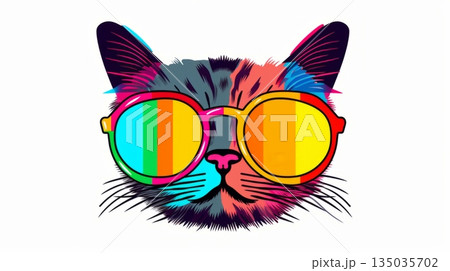 Cat with oversized glasses 135035702