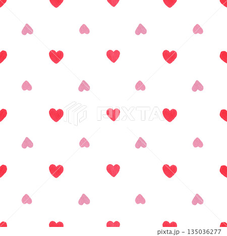 Seamless Pattern of small red and pink Hearts. Watercolor illustration of a symbol of love. Hand drawn sketch on a white isolated Background. Water color painting. Ideal for prints on paper or fabric Seamless Pattern of small red and pink Hearts. Watercolor illustration of a symbol of love. Hand drawn sketch on a white isolated Background. Water color painting. Ideal for prints on paper or fabric 135036277