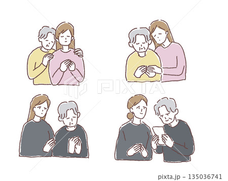 喪服を着た女性、グリーフケア、悲しみ 135036741