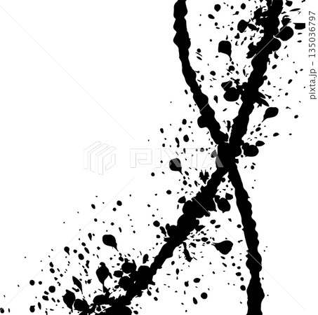 ブラックの飛沫インクイラスト ブラックの飛沫インクイラスト 135036797