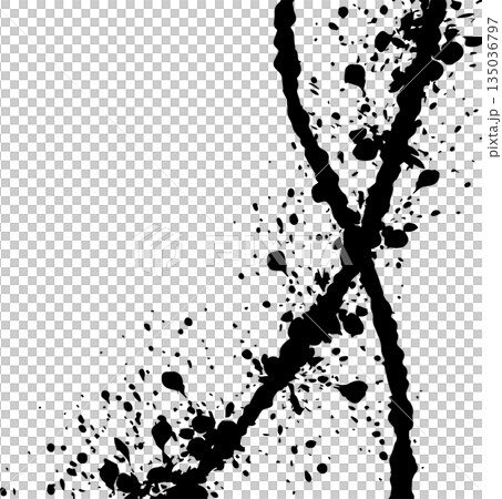 ブラックの飛沫インクイラスト ブラックの飛沫インクイラスト 135036797