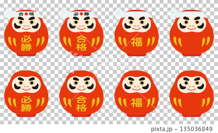 可愛的達摩不倒翁插畫集 135036849
