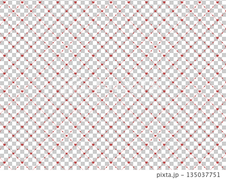 ハート柄のかわいい格子柄背景 ハート柄のかわいい格子柄背景 135037751