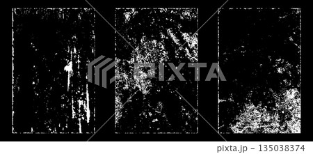 Black and white grunge. Distress overlay texture. Abstract surface dust and rough dirty wall background concept. Distress illustration simply place over object to create grunge effect. Vector EPS10. Black and white grunge. Distress overlay texture. Abstract surface dust and rough dirty wall background concept. Distress illustration simply place over object to create grunge effect. Vector EPS10. 135038374