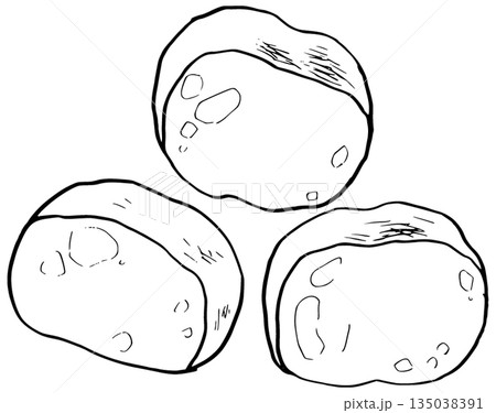 シンプルなイラスト　線画　バゲット 135038391