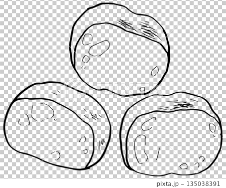 シンプルなイラスト　線画　バゲット 135038391