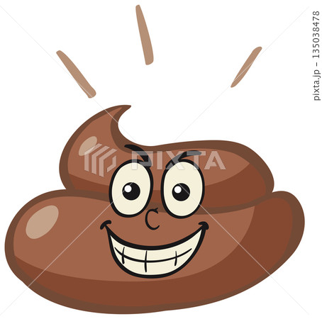 Smiling Cartoon Poop Emoji with Expressive Face Smiling Cartoon Poop Emoji with Expressive Face 135038478